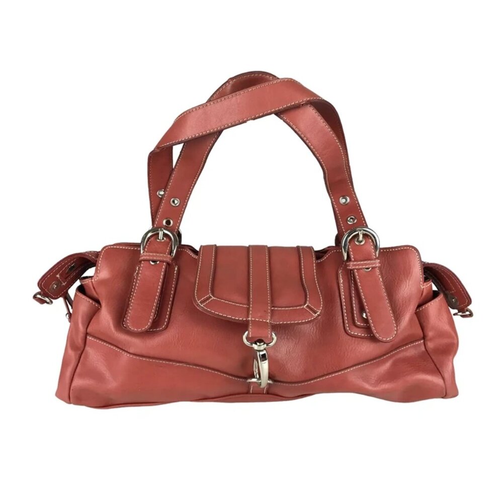 Bellerose Womens‎ Red Inner Pockets Adjustable Double Handle Tote Bag